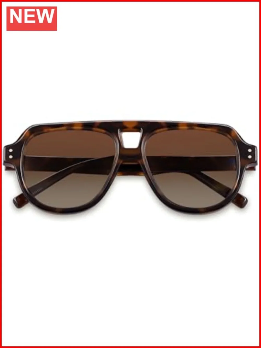 Retro Polarized Chunky Aviator Sunglasses for Women Men Square Oversized Pilot